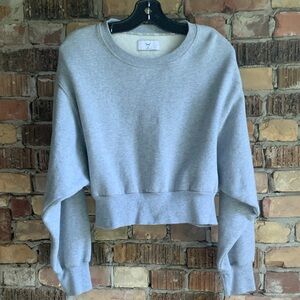 TNA Heather Gray cropped Crewneck Sweatshirt